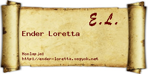 Ender Loretta névjegykártya